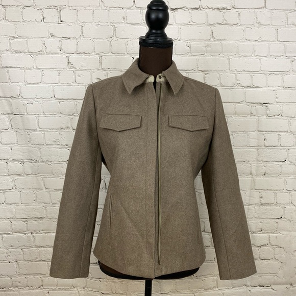 J CREW Camel WOOL Blend Short Lined Car Coat - Picture 1 of 8